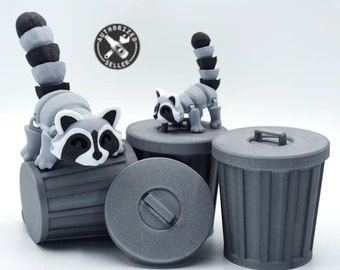 Articulated Racoon with Trash Can