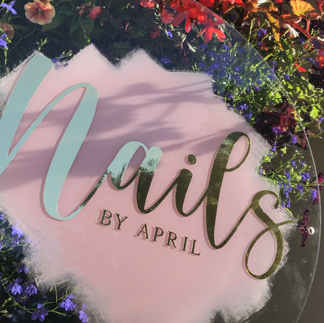 Circle acrylic business sign Etsy