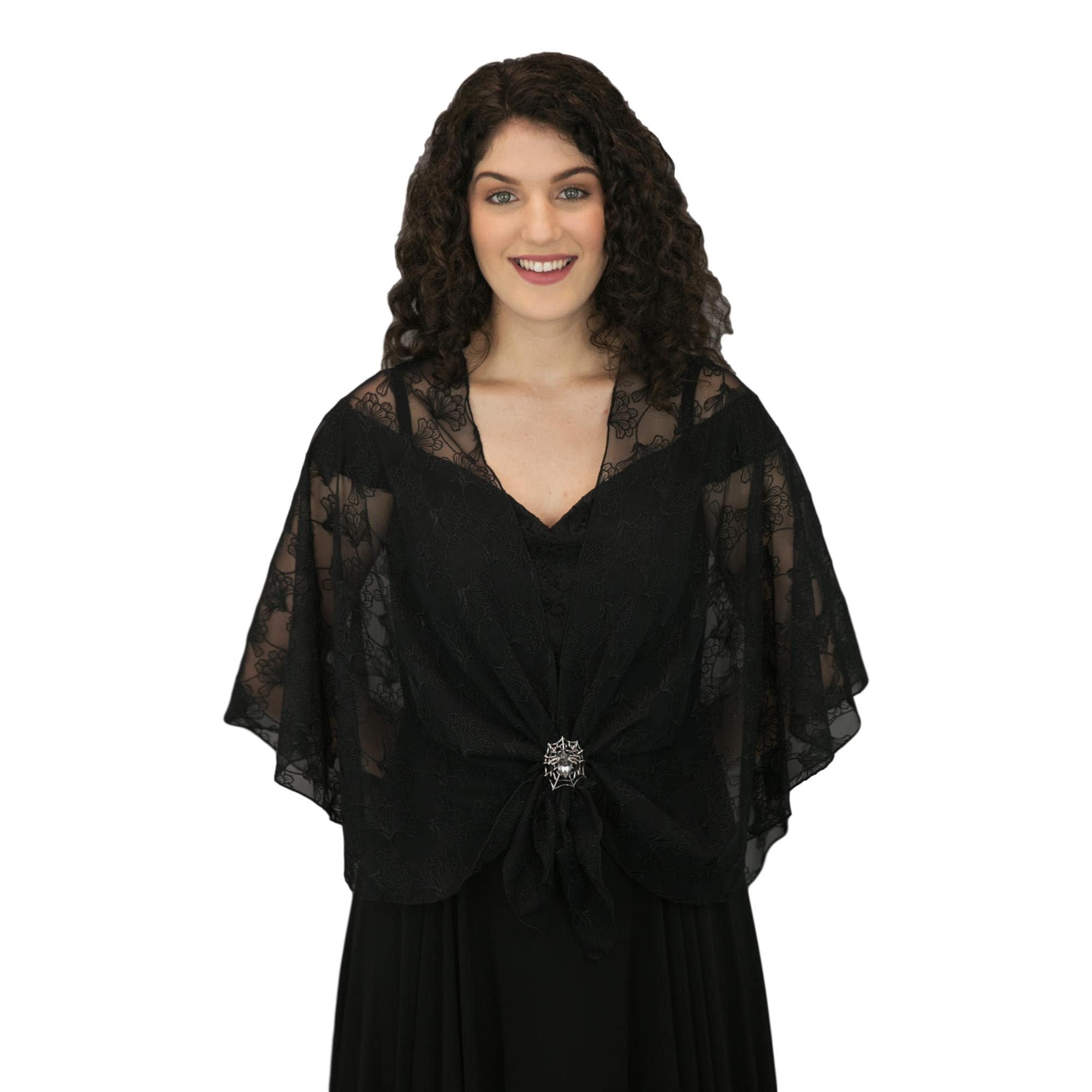 Lace Shawl Wrap, Dress up Costume, Fancy Dress Sheer Lace Cape and
