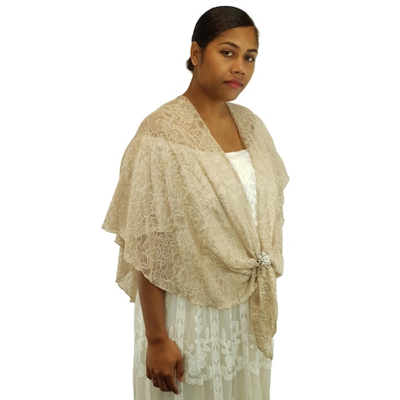 Bohemian Gypsy Lace Shawl Wrap Boho Cape Evening Dress Wrap Bridesmaid's  Overlay Shrug Lace Cover up With Accessory Ring Gift for Her (fawn) - Etsy