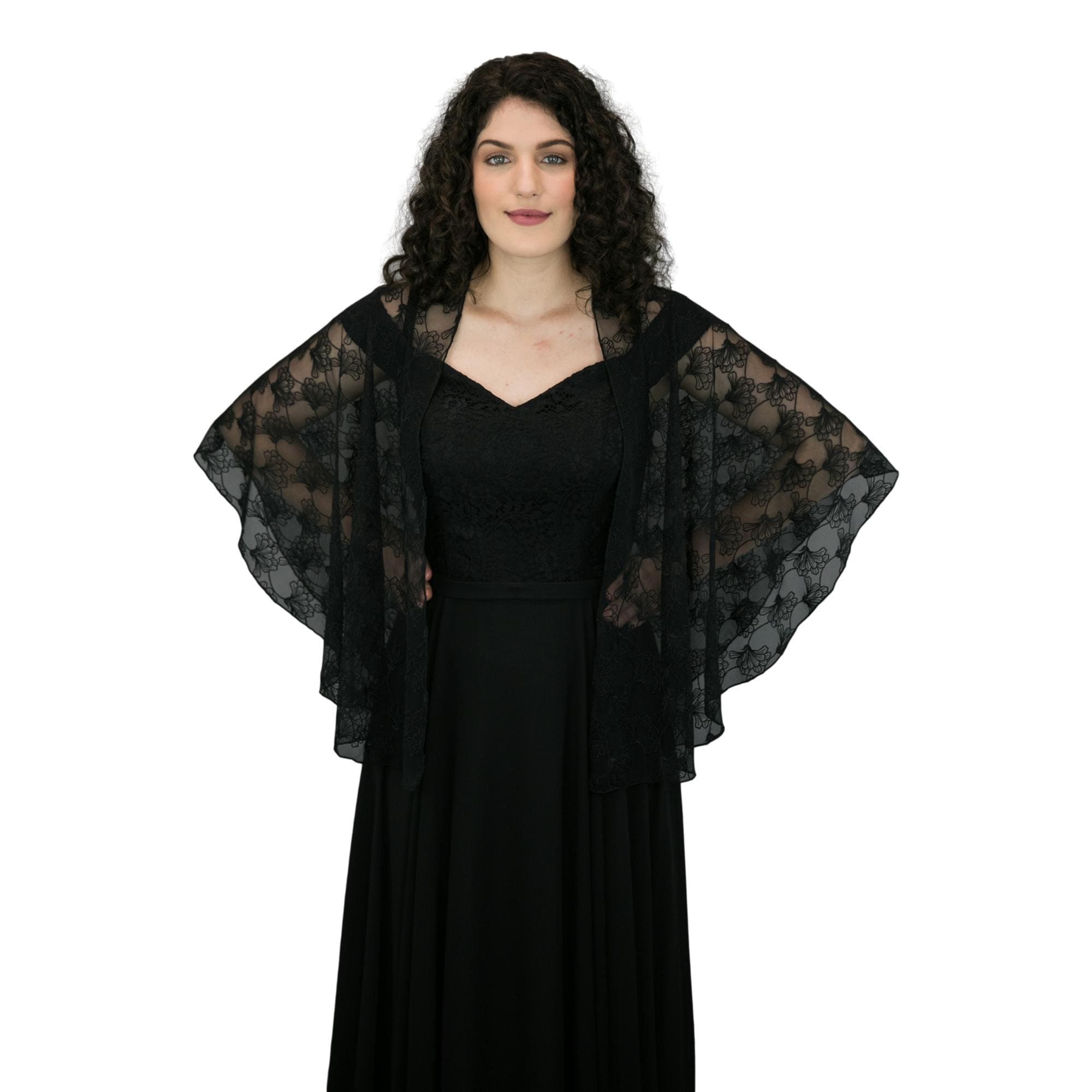 Lace Shawl Wrap, Dress up Costume, Fancy Dress Sheer Lace Cape and
