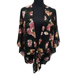 Wrap Cover Up Evening Dress Shawl Wrap Sheer Chiffon Cape Shrug Capelet Stole and Accessory Ring Set Gifts for Her (Dusty Floral)
