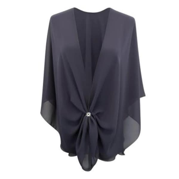 Abendkleid Schal Wrap. Chiffon Cape und Schal Ring Set (Steele) von eXcaped