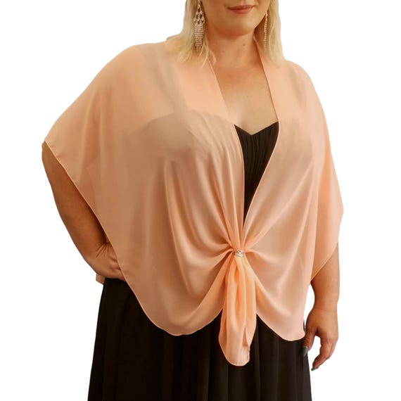 excaped Chiffon Wrap Evening Dress Shawl Cover Up Stole Sheer Chiffon Cape with Scarf Ring Accessory Set Gift for Her (Apricot) Chiffon Wrap Evening Dress Shawl Cover up Stole Sheer Chiffon Cape With  Scarf Ring Accessory Set Gift for Her (apricot) - Etsy