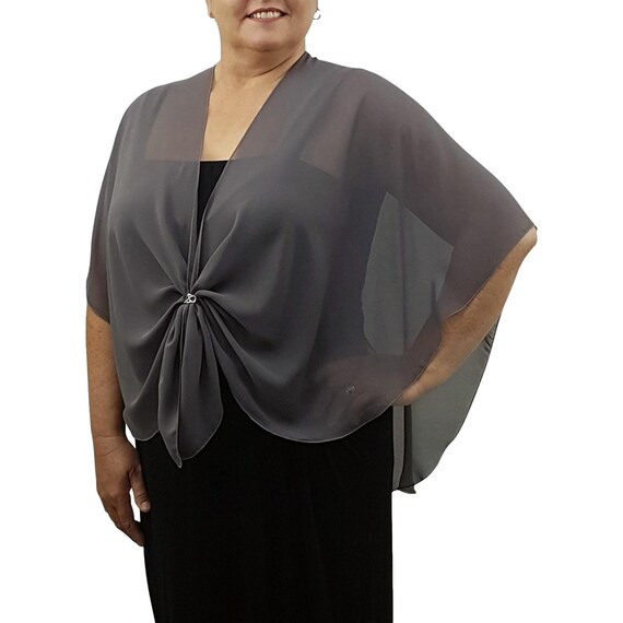 Cover up Evening Dress Shawl Wrap Bridesmaid Shrug Sheer Chiffon Cape and  Scarf Ring Accessory Set Gift for Her (mocha) - Etsy