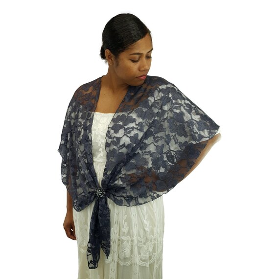 Lace Cover up Shawl Wrap Bohemian Gypsy Cape Boho Stole Evening Dress Wrap  Bridesmaid's Shrug With Ring Accessory Gift for Her (steele) - Etsy