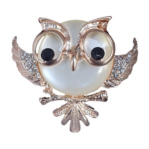 Owl Scarf Ring & Gift Box Set Fashion Ornament Brooch for Women Scarf Holder Accessory Buckle Clip Rhinestone Jewelry for Scarf Gift for Her