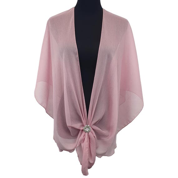 Sparkle Shawl Evening Dress Wrap Simmer Chiffon Shrug Sheer Cover up Cape  and Scarf Ring Set (baby Pink) - Etsy UK