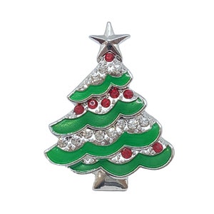 Xmas Tree Scarf Ring & Gift Box Fashion Ornament Brooch for Women Scarf Holder Accessory Buckle Rhinestone Jewelry for Scarf Gift for Her