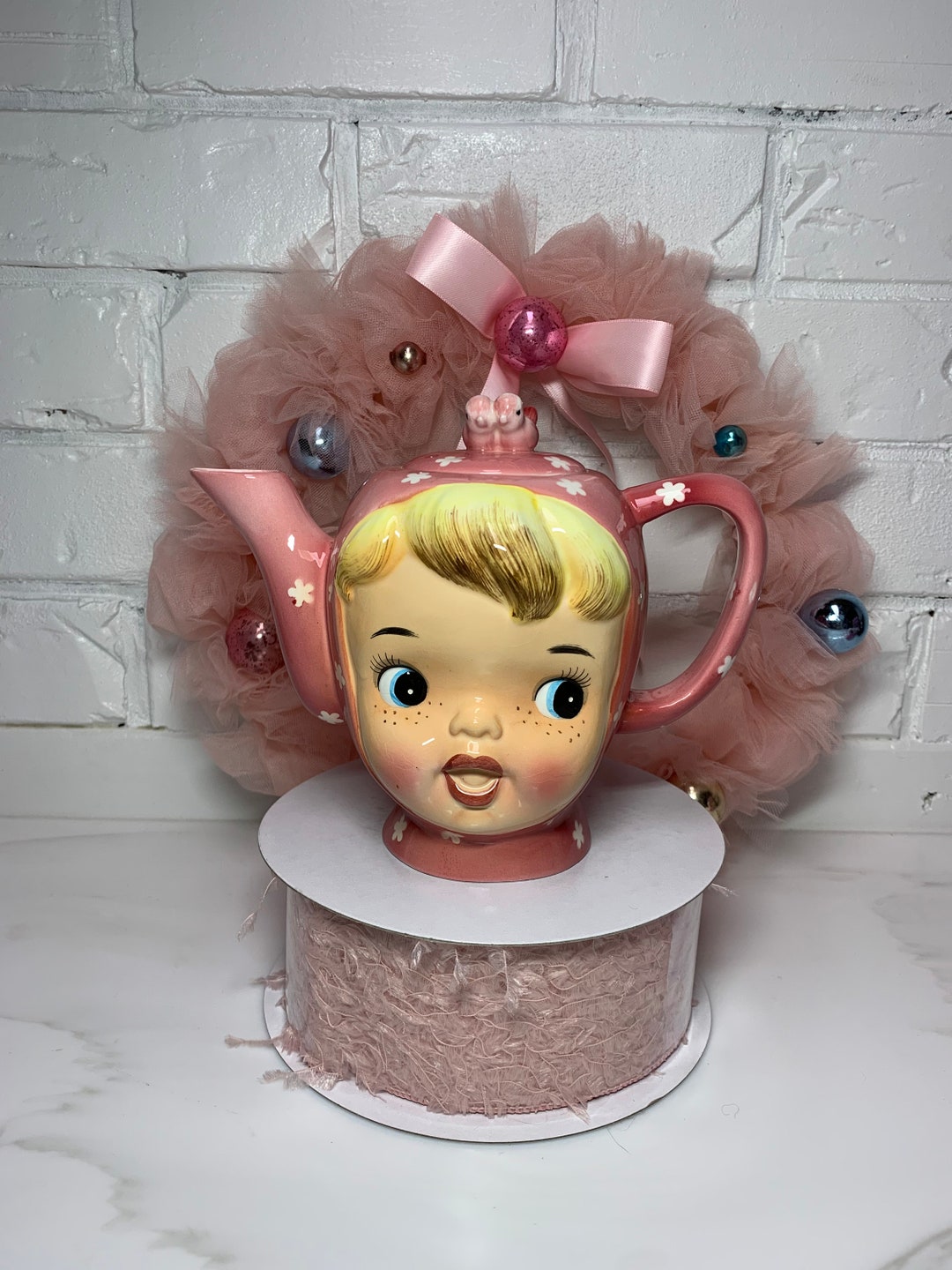Vintage Napco Miss Cutie Pie Pink Teapot Etsy
