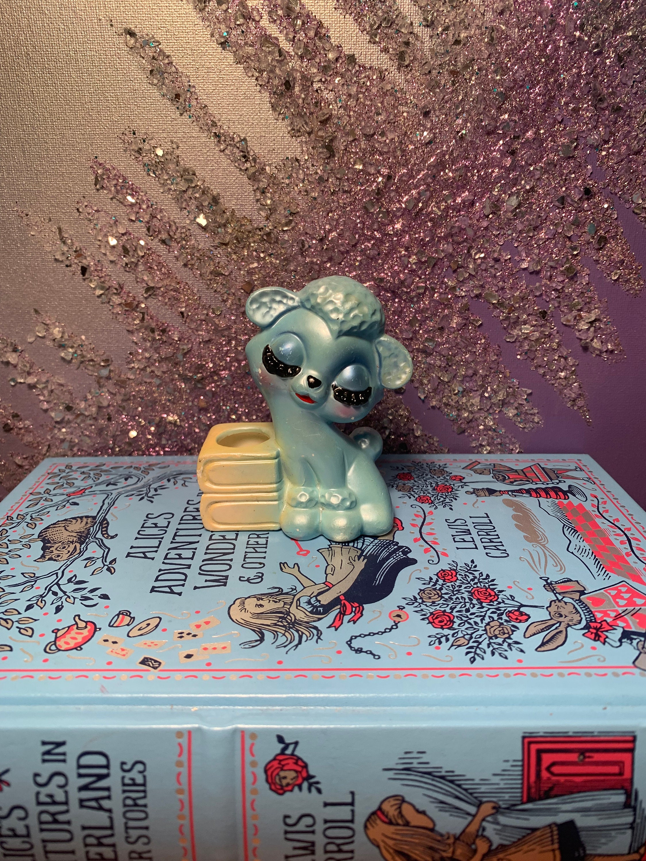 Vintage Rare Eyelash Poodle Blue Lipstick Holder Kitsch Etsy