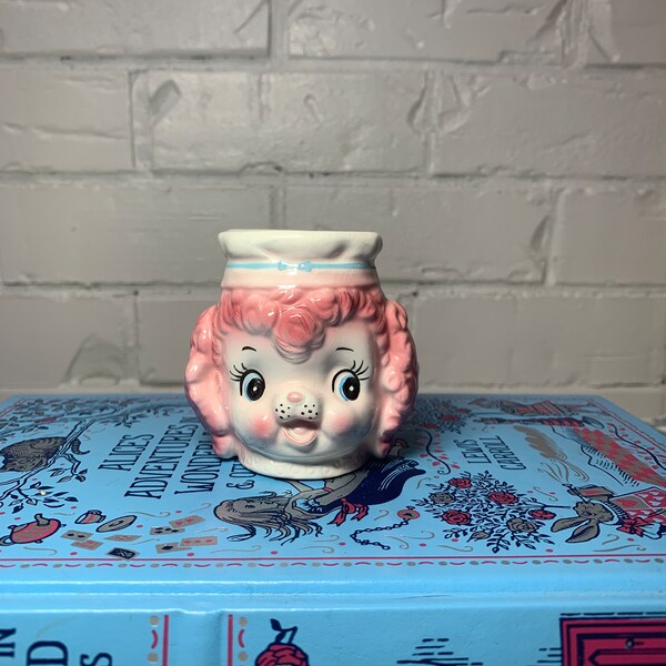 On Hold for K Vintage Super Rare Lefton Pink Poodle Egg Cup