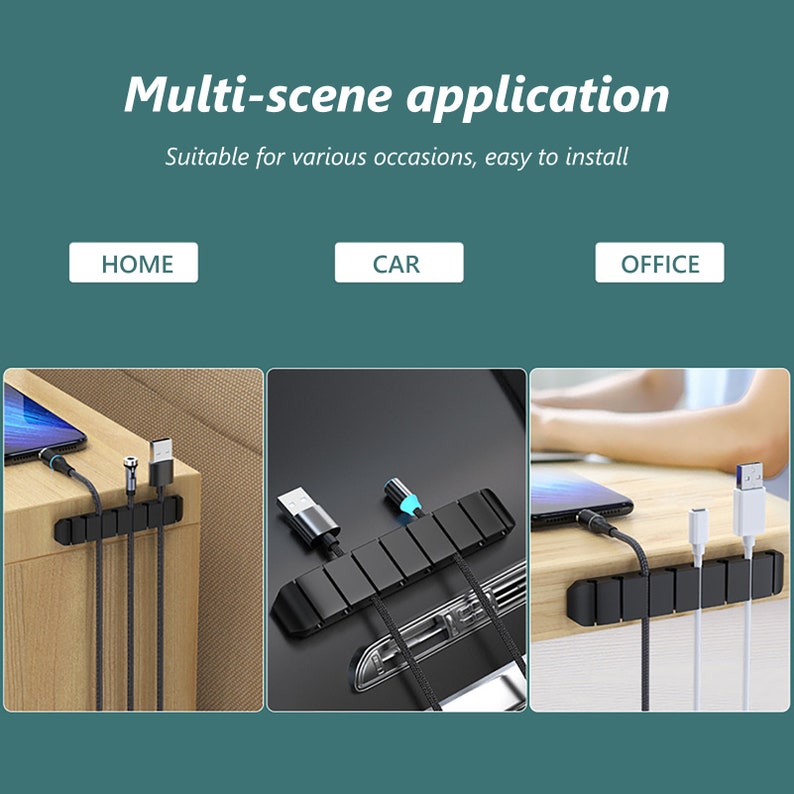 Cable Organiser Cable Clips Cable Holder Silicone Cable Etsy UK