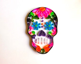 Sugar Skull Magnet Quilled Art