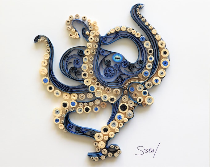 Octopusquilled Sea Lifesignature Artwork Etsy