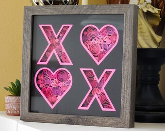 XOXO Valentine Decor- Quilled Art-