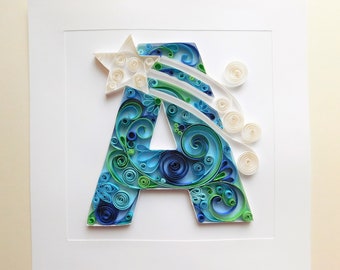 Custom Monogram Quilled Art on Cardstock