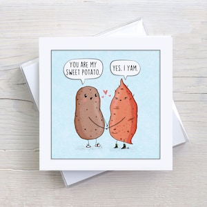 Sweet Potato Card, Pho Card, Valentines Day Cards, Valentines Day Card, Pun Cards, Funny Valentines Day Card, Anniversary Card, Food Pun image 1