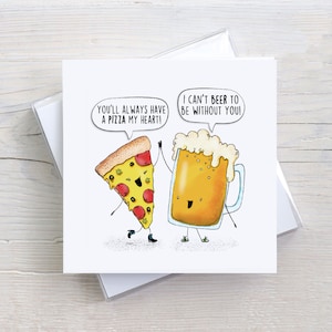 Pizza Love Card, Valentines Day Cards, Valentines Day Card, Pun Cards, Funny Valentines Day Card, Anniversary Card, Food Pun, Beer Card