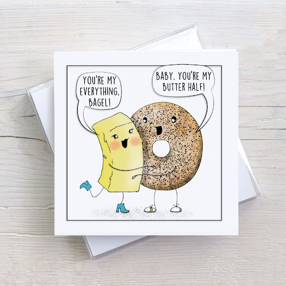 Love Card Anniversary Card For Wife Anniversary Card For Husband Valentines Day Card Everything Bagel Card Funny Love Card