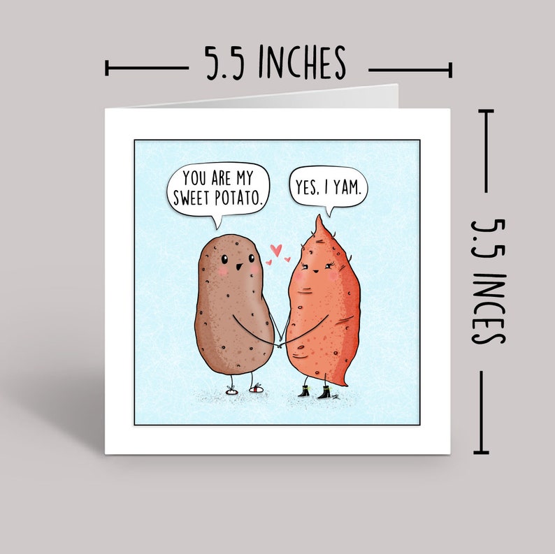 Sweet Potato Card, Pho Card, Valentines Day Cards, Valentines Day Card, Pun Cards, Funny Valentines Day Card, Anniversary Card, Food Pun image 2