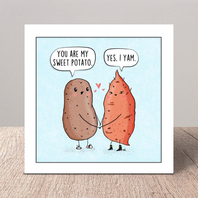 Sweet Potato Card, Pho Card, Valentines Day Cards, Valentines Day Card, Pun Cards, Funny Valentines Day Card, Anniversary Card, Food Pun image 6