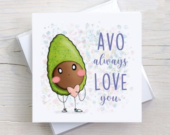 Avocado Love, Mothers Day Card, Valentines Day Card, Anniversary Card, Pun Cards, Gift For Mom, Love Card, Mothers Day Cards, Wedding Card