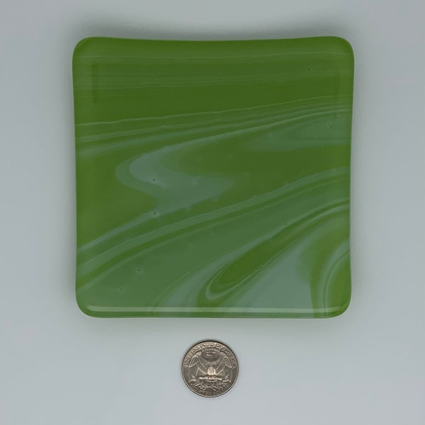 Verre fusionné, plat vert