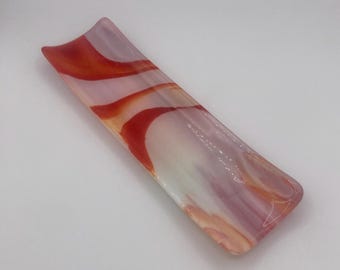 Plato de servir con canales de vidrio fusionado