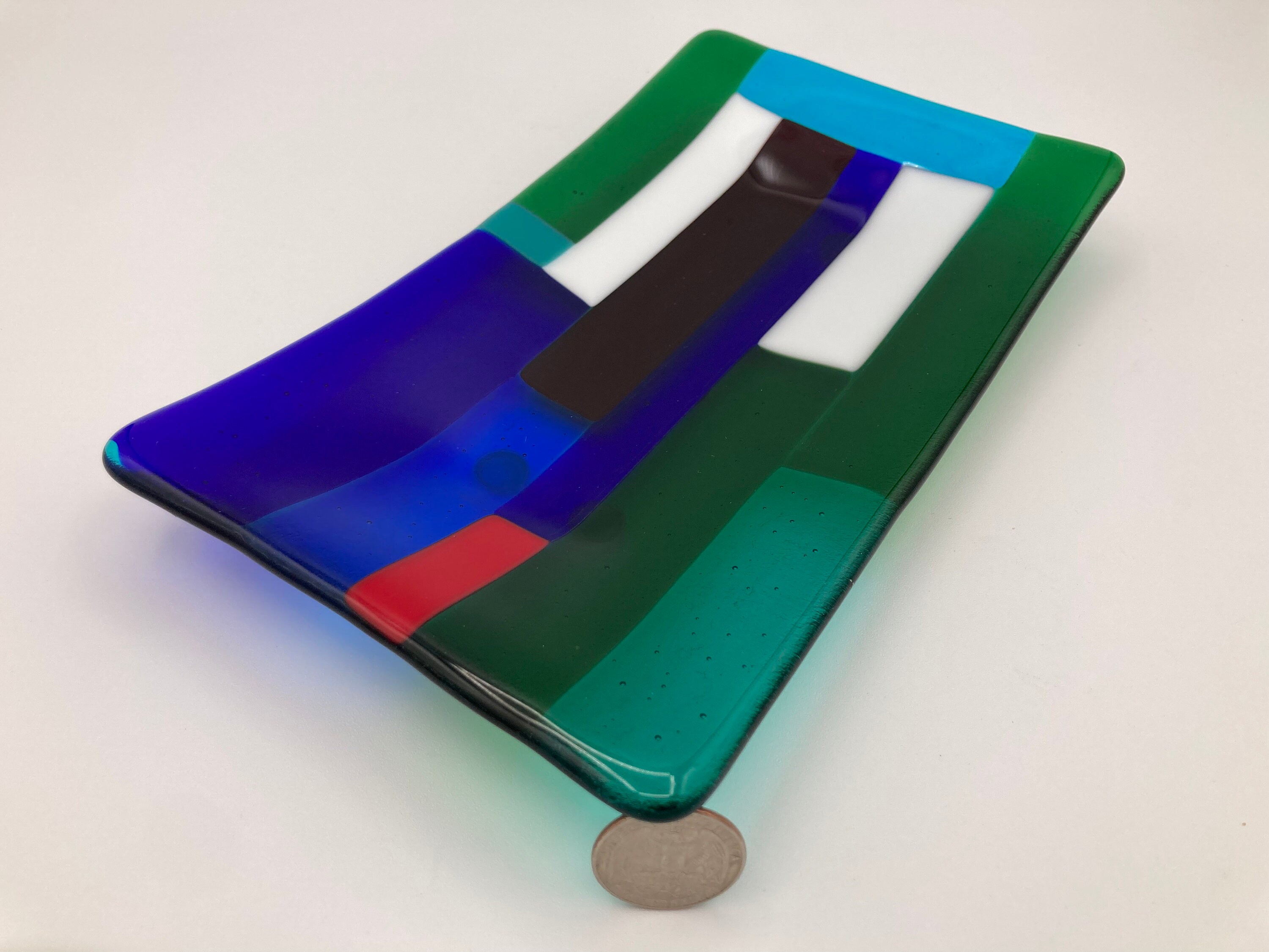 Fused glass plate