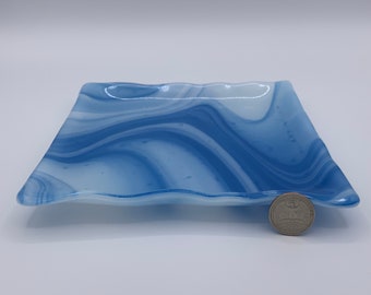 Fused glass plate