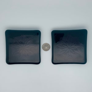 set of 2 fused glass coasters