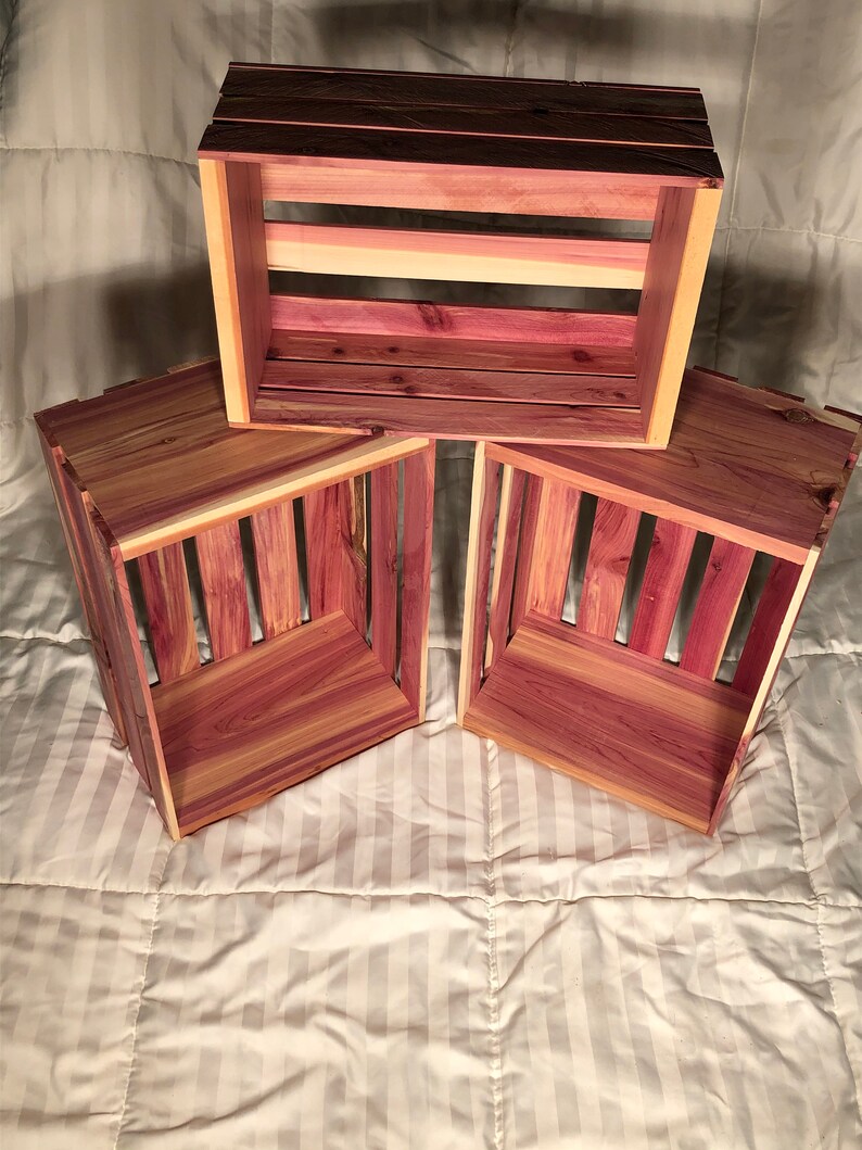 Decorative Cedar Crates Etsy