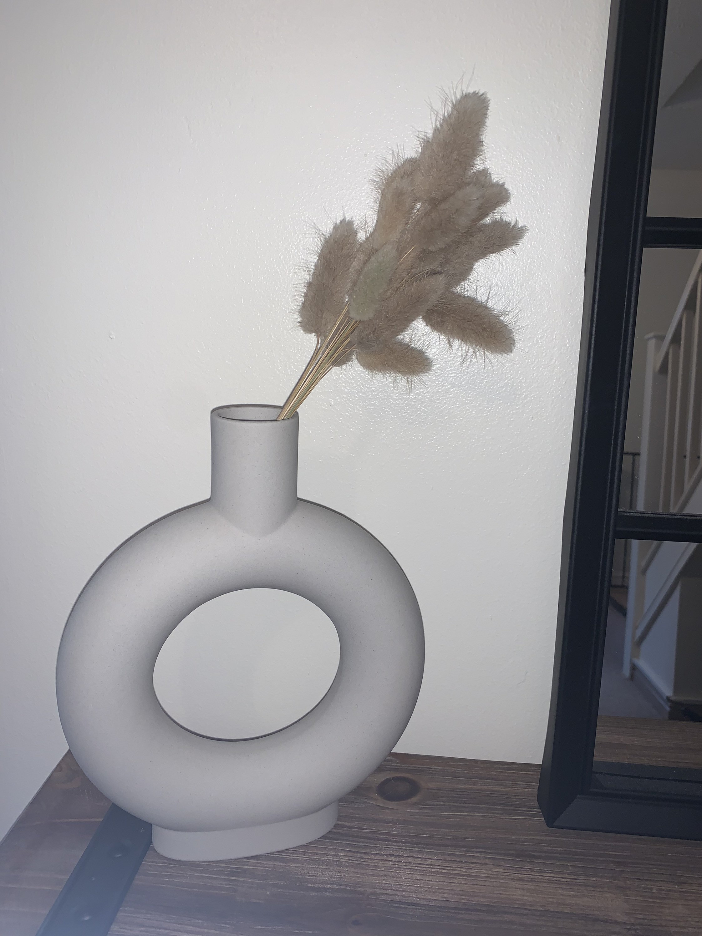 Nordic Ins White Ceramic Donut Vase Half Donut Vase Curve Etsy