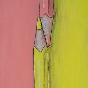 Pintura pequeña, love, amor, Pintura original, pintura acrílica, dibujo acrílico, pastilla de amor, paraiso, sueño, cuadro de mesa, caramelo