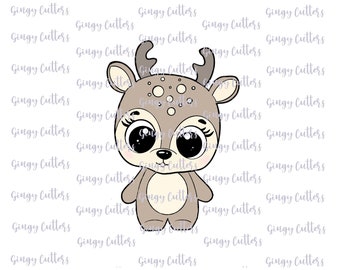 Cute Baby Deer Christmas Cookie Cutter Cake Fondant 3D Printed