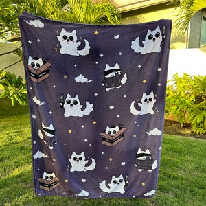 Sorcerer Cat Fleece Blanket (SMALL) Kawaii Blanket Cute