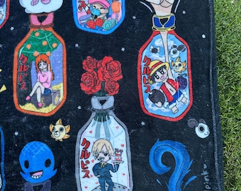 Anime Fleece Throw Blanket | Kawaii Pirate Design, Cozy Blanket (50x60)