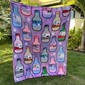 Kawaii Soju Fleece Blanket | Kawaii Blanket | Cute Blanket | Throw Blanket | Anime Blanket