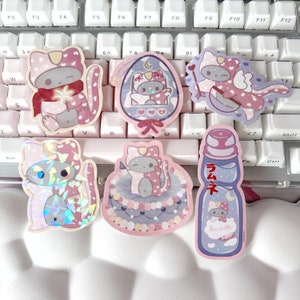 Lunabelle Cat Sticker | Waterproof Anime Stickers, Holo Laminate