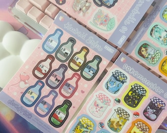 Kawaii Anime Sticker Sheets | Pokemonster | Kawaii Cat