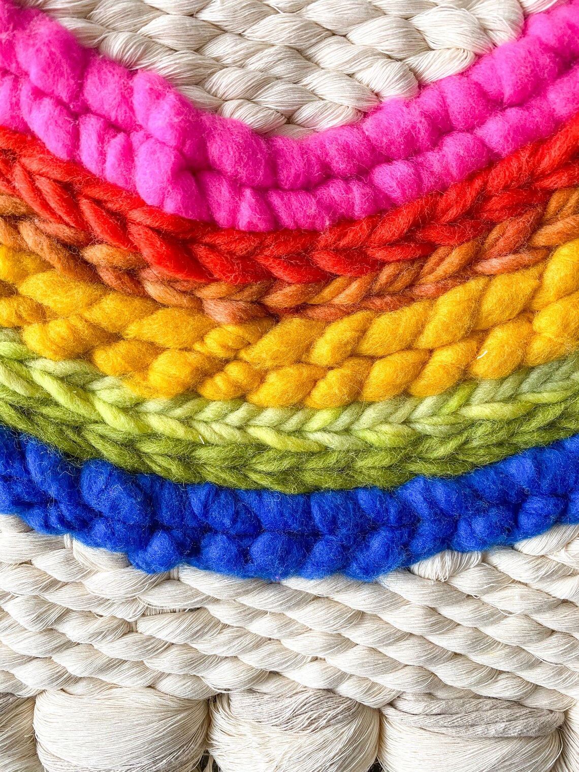 Retro Rainbow Wall Decor Rainbow Art Rainbow Weaving Woven Etsy