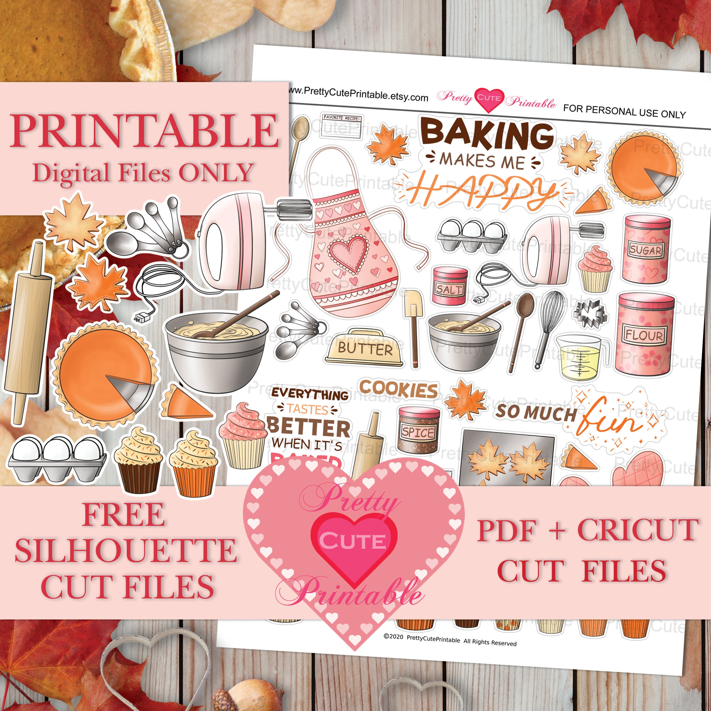 BAKING STICKERS Printable Planner Stickers/Fall Cookies Etsy