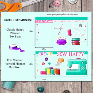 SEWING STICKERS Printable Planner Stickers/decorative Cute Crafty Hobby ...