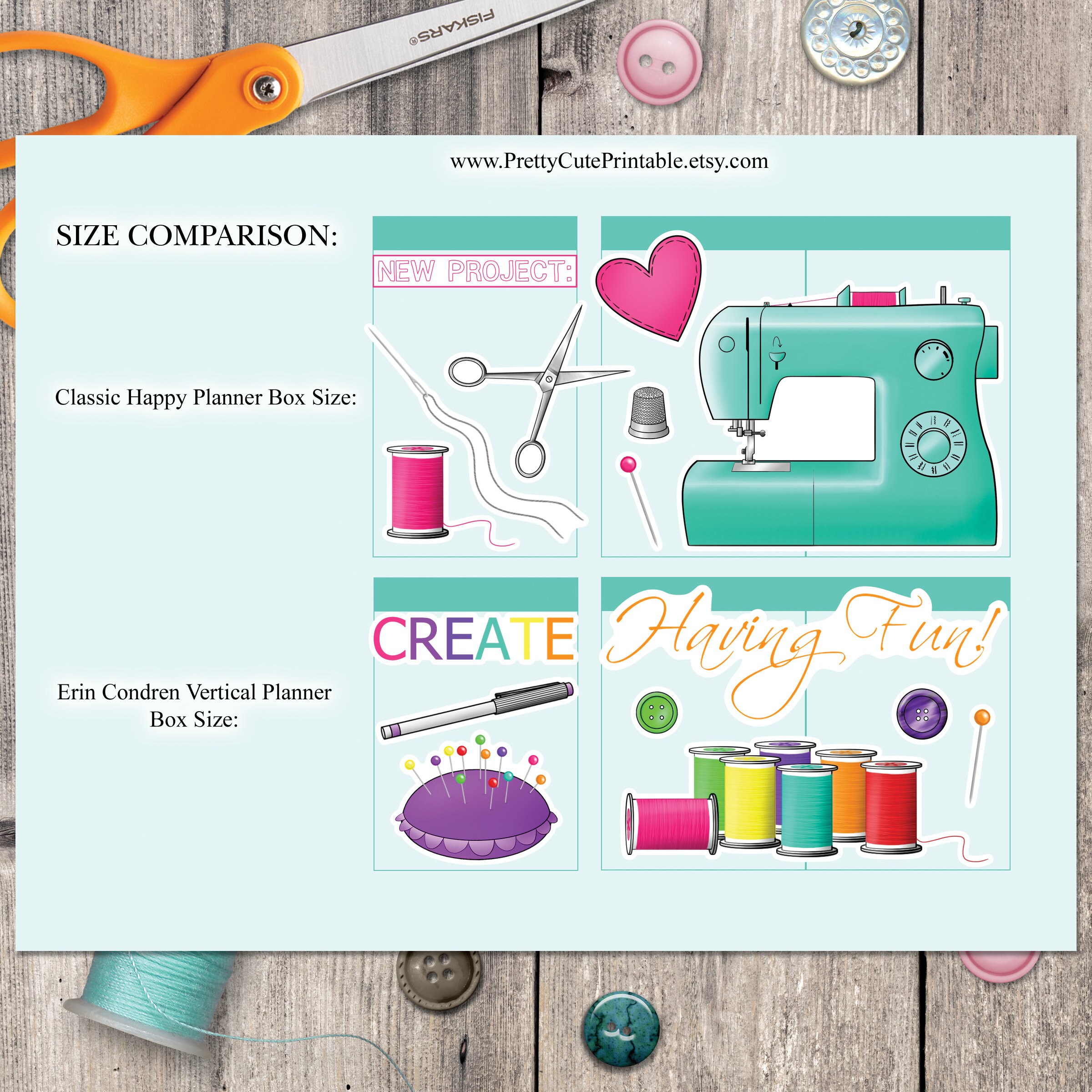 SEWING STICKERS Printable Planner Stickers/decorative Cute Etsy