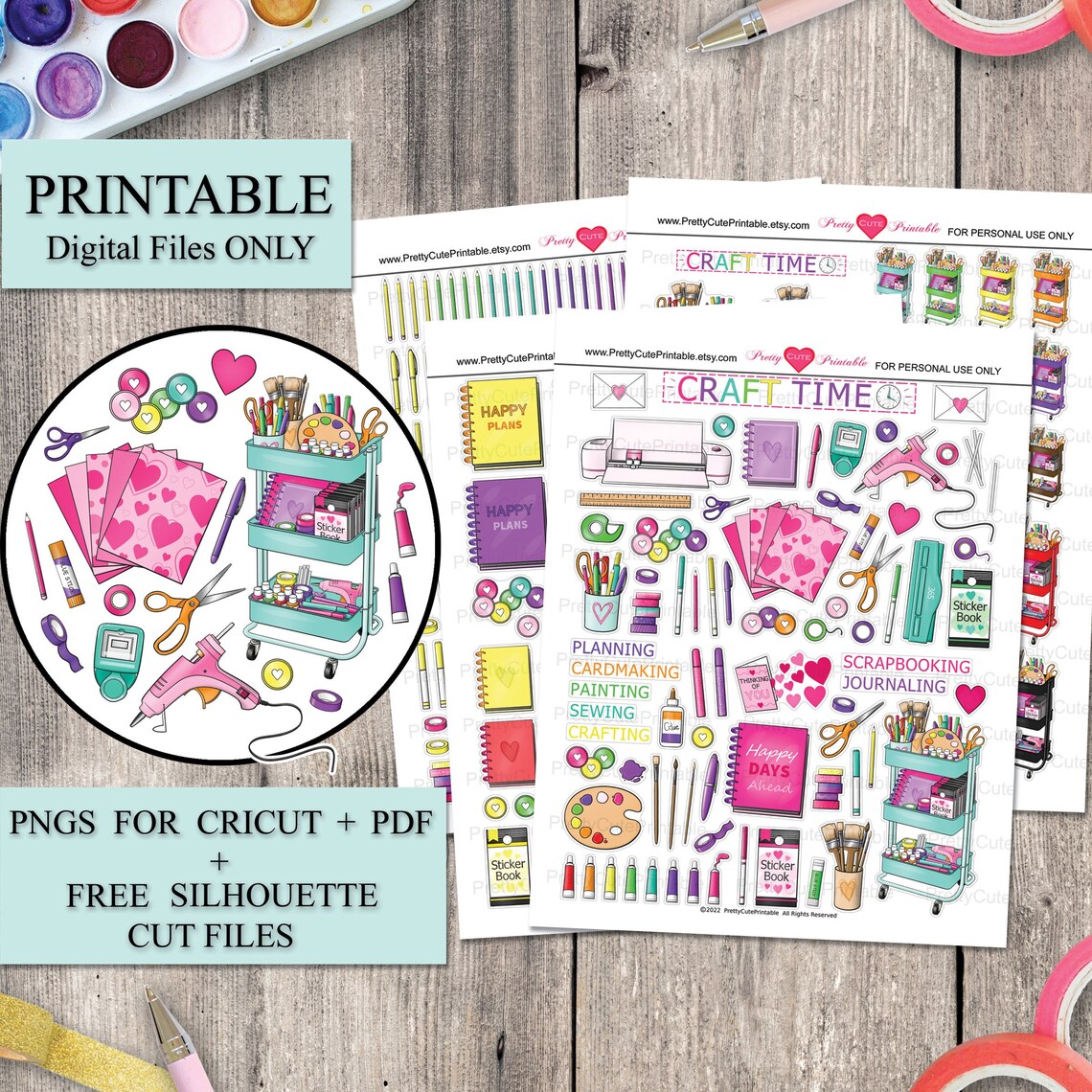 ARTS AND CRAFTS Printable Planner Stickers Bundle/craft Etsy