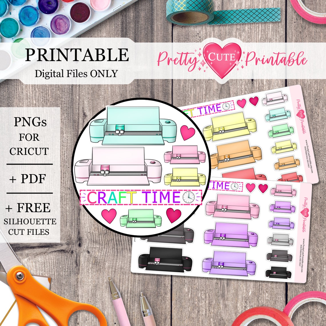 CRICUT MACHINE Printable Planner Stickers/cutting Machine/png/mini ...