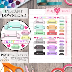 CRICUT MACHINE Printable Planner Stickers/Cutting Machine/Png/Mini Cricut/Cricut Explore/Crafting/Happy Planner/Silhouette/Cricut Cut files