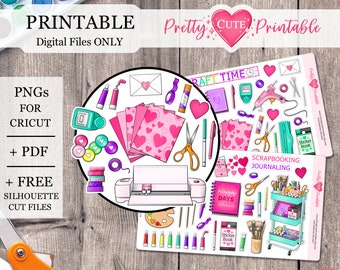 ARTS AND CRAFTS Printable Planner Stickers/Craft Cart/Cutting Machine/Hot Glue Gun/Crafting/Paints/Happy Planner/Silhouette/Cricut Cut files