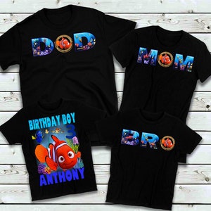 Finding Nemo Birthday Shirt, Finding Nemo T-Shirt, Finding Nemo Custom Name Shirt for Boys and Girls Birthday